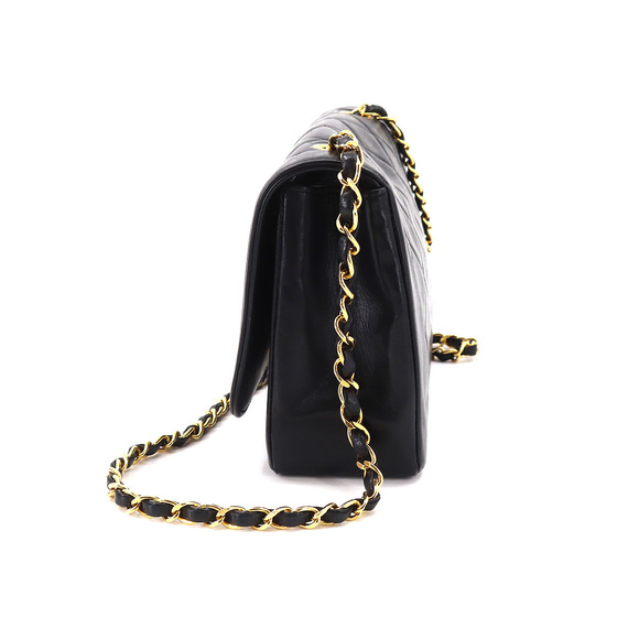 Chanel Matelasse Chain Shoulder Bag Leather Black Gold Metal Fittings - Picture 3 of 9